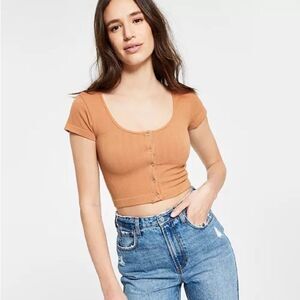 HIPPIE ROSE Junior's Seamless Henley Top size  M